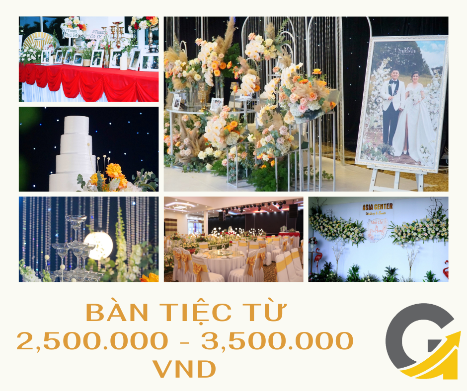 Bàn tiệc cưới từ 2.500.000 đến 𝟑.50𝟎.𝟎𝟎𝟎